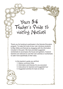 Years 5-6 Teacher's Guide to Visiting Nutcote