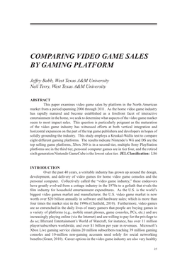 Comparing Video Game Sales by Gaming Platform