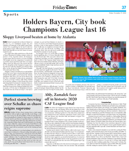 Holders Bayern, City Book Champions League Last 16 Sloppy Liverpool Beaten at Home by Atalanta