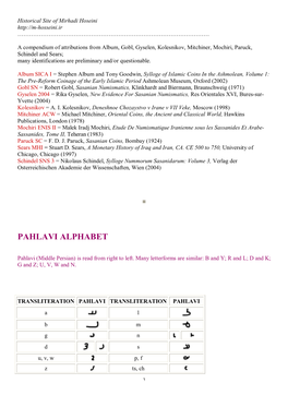 Pahlavi Alphabet