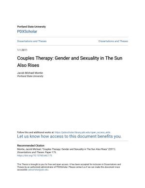 Gender and Sexuality in the Sun Also Rises
