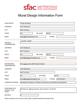 Mural Design Information Form