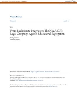 The NAACP's Legal Campaign Against Educational