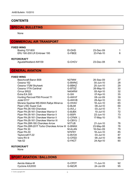 Commercial Air Transport Special Bulletins Sport