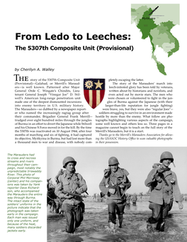 From Ledo to Leeches: Thailand the 5307Th Composite Unit (Provisional) Kampuchea