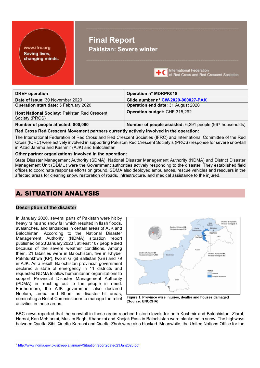 Final Report Pakistan: Severe Winter