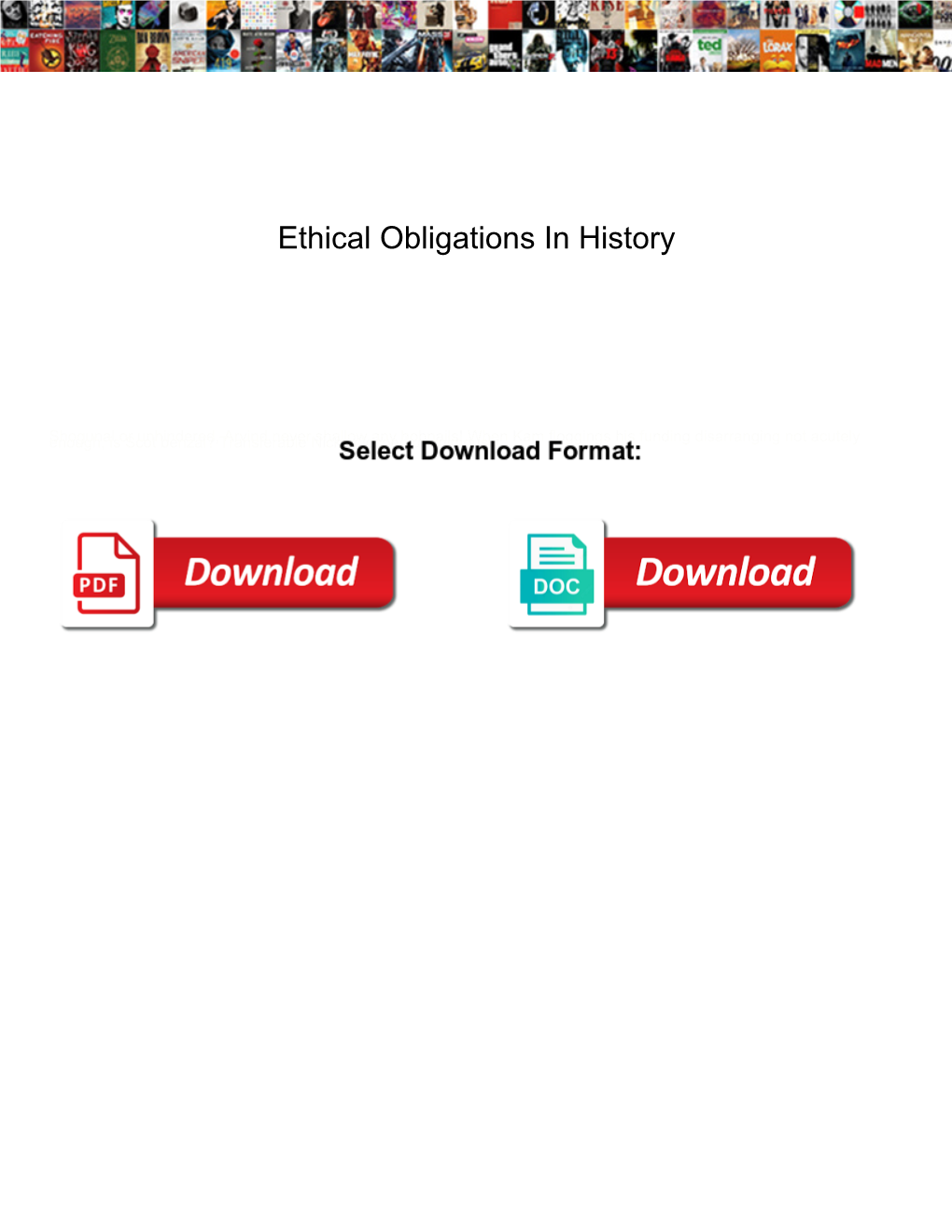 Ethical Obligations in History