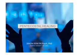 Pentecostal Healing