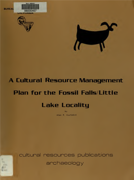 A Cultural Resource Management Plan for the Fossil Falls/Little Lake Locality