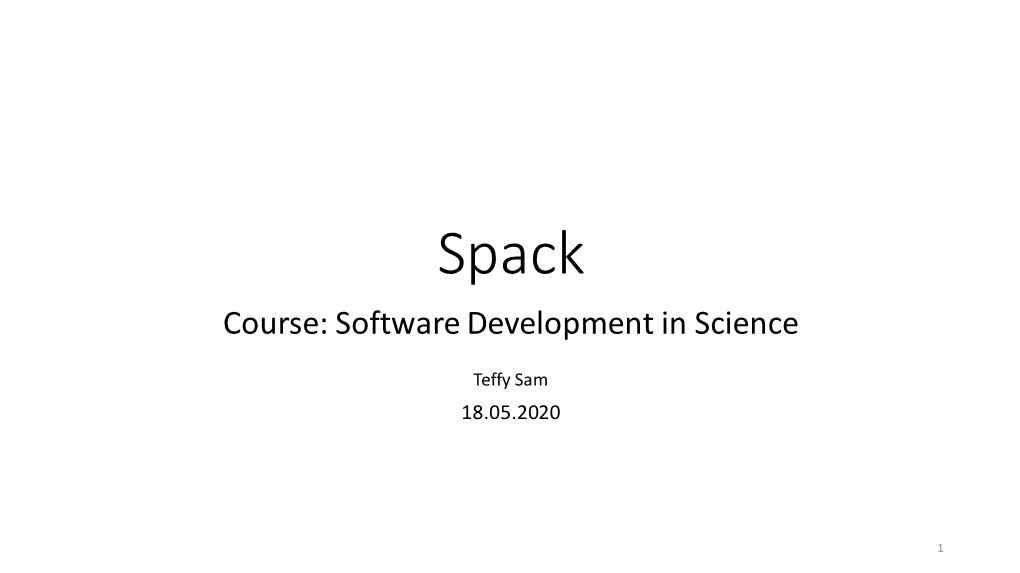 Course: Software Development in Science