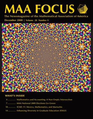 The Newsmagazine of the Mathematical Association of America December 2008 | Volume 28 Number 9