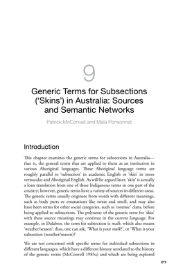 In Australia: Sources and Semantic Networks Patrick Mcconvell and Maïa Ponsonnet