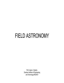 Field Astronomy