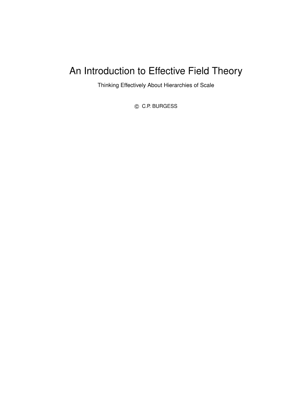 An Introduction to Effective Field Theory