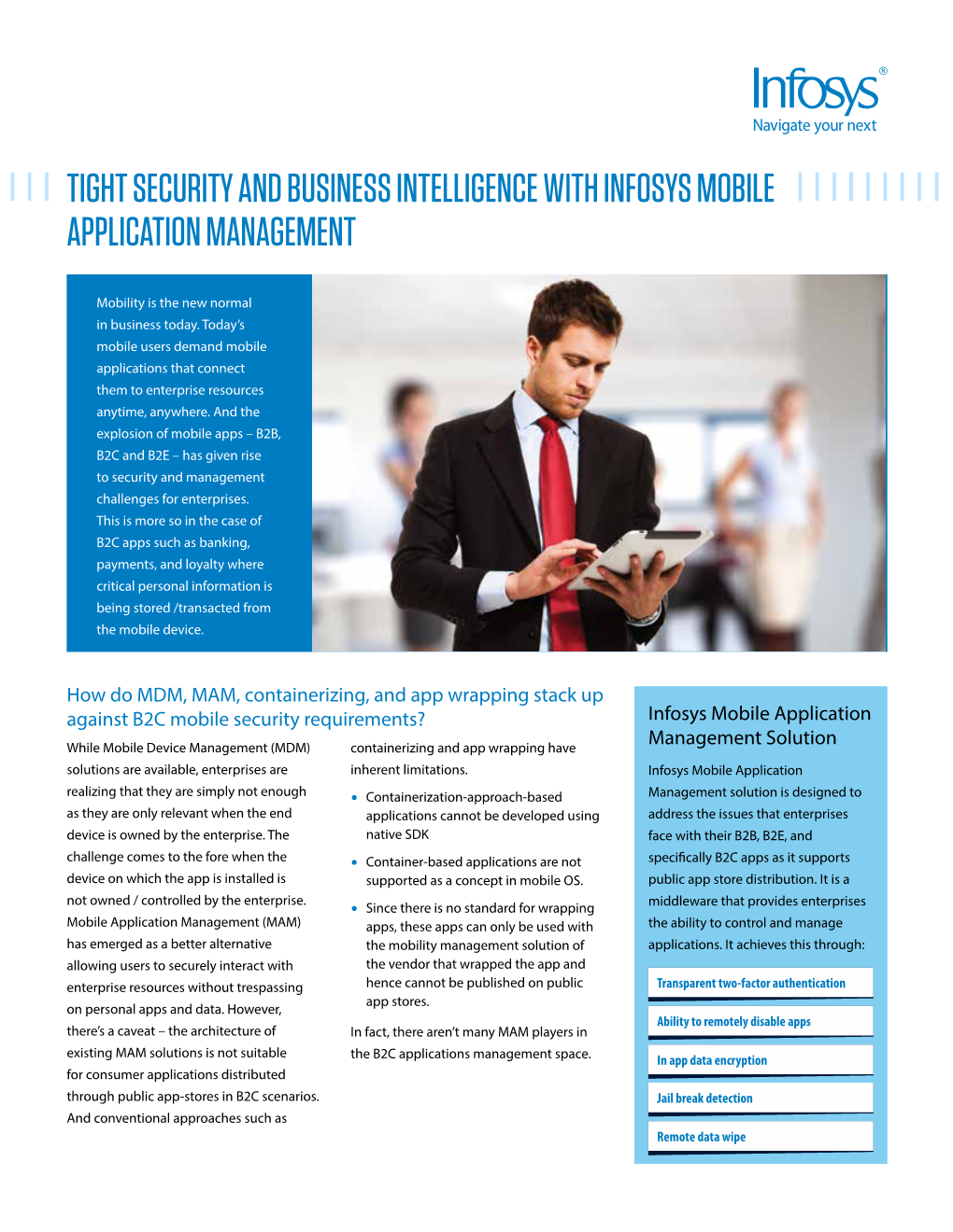 Tight Security and Business Intelligence with Infosys Mobile Application Management