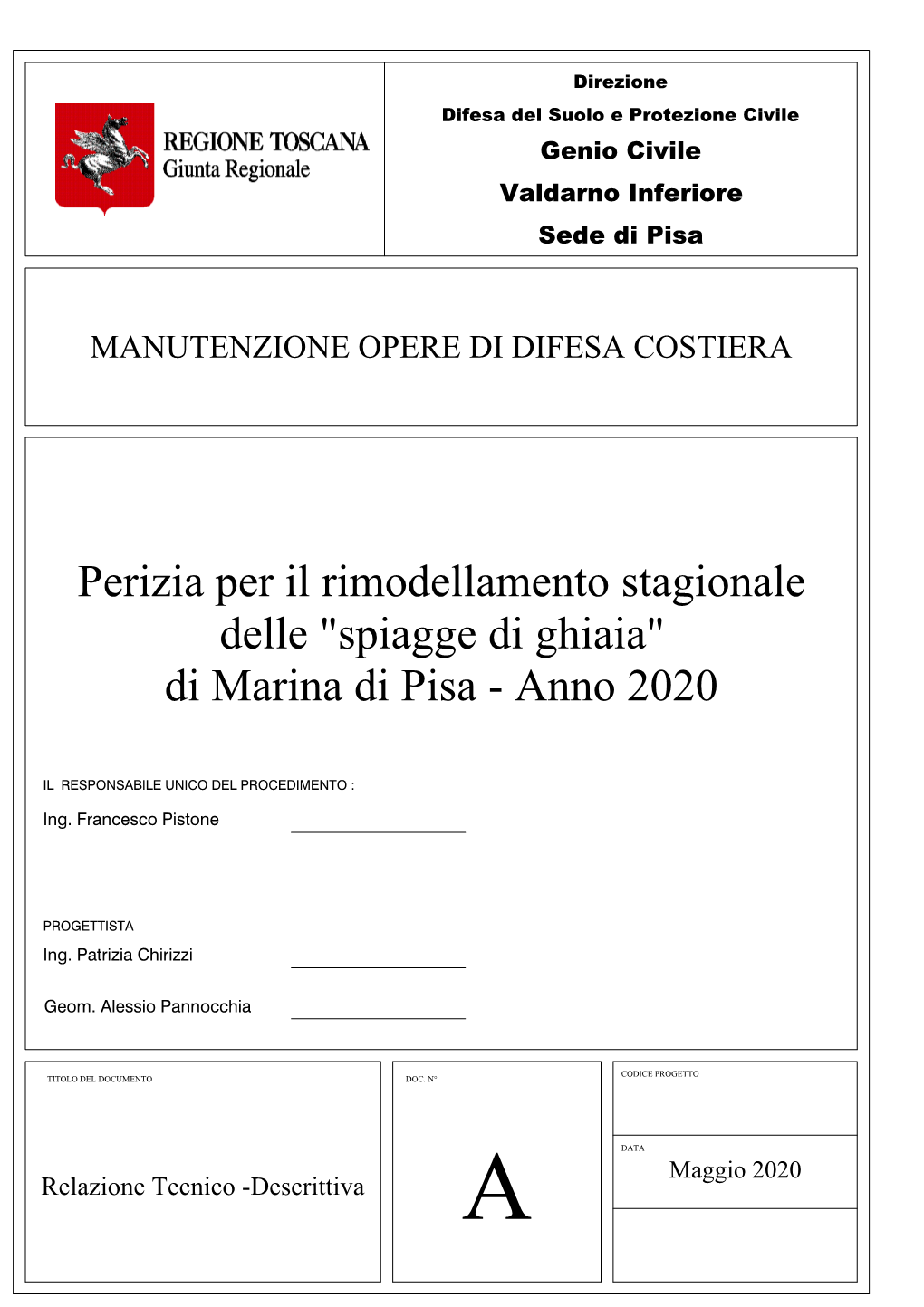 "Spiagge Di Ghiaia" Di Marina Di Pisa - Anno 2020