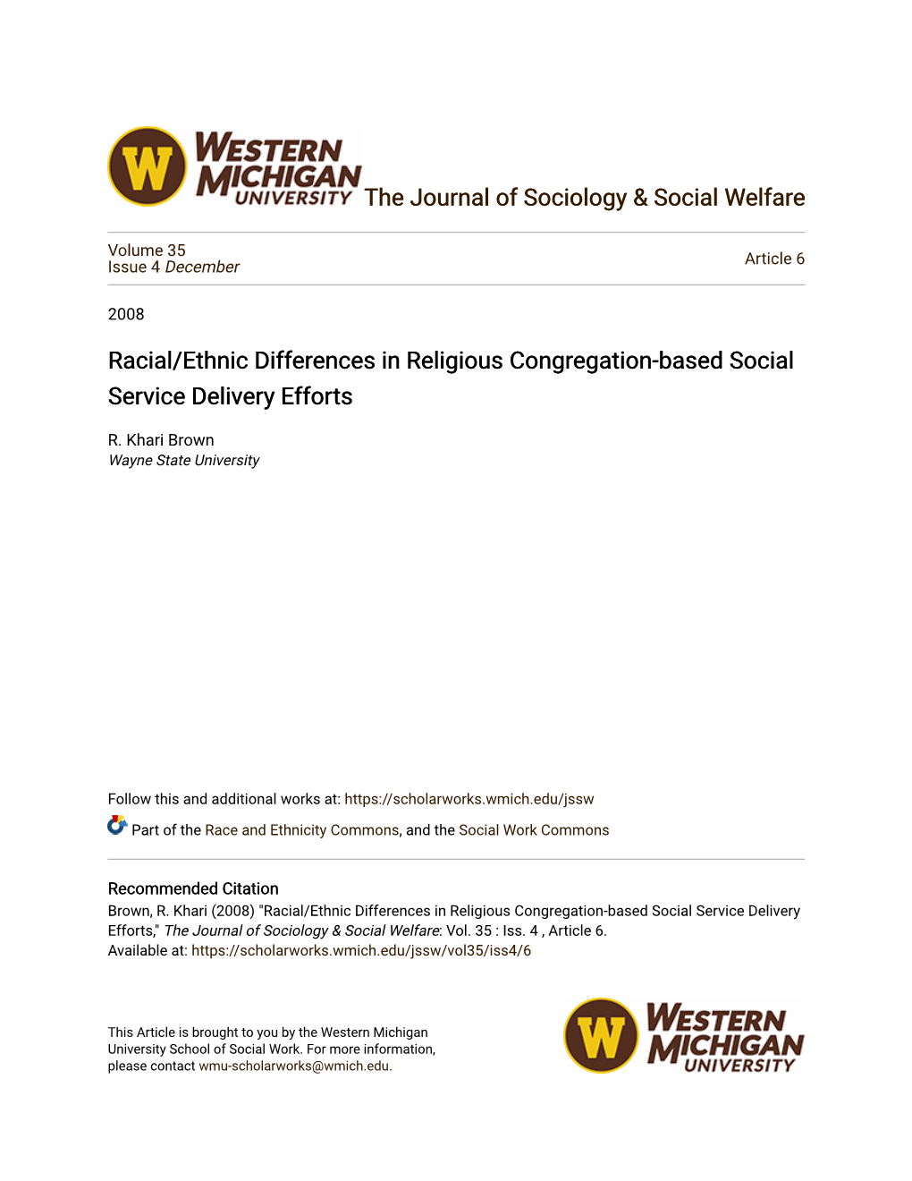 Racial/Ethnic Differences in Religious Congregation-Based Social Service Delivery Efforts