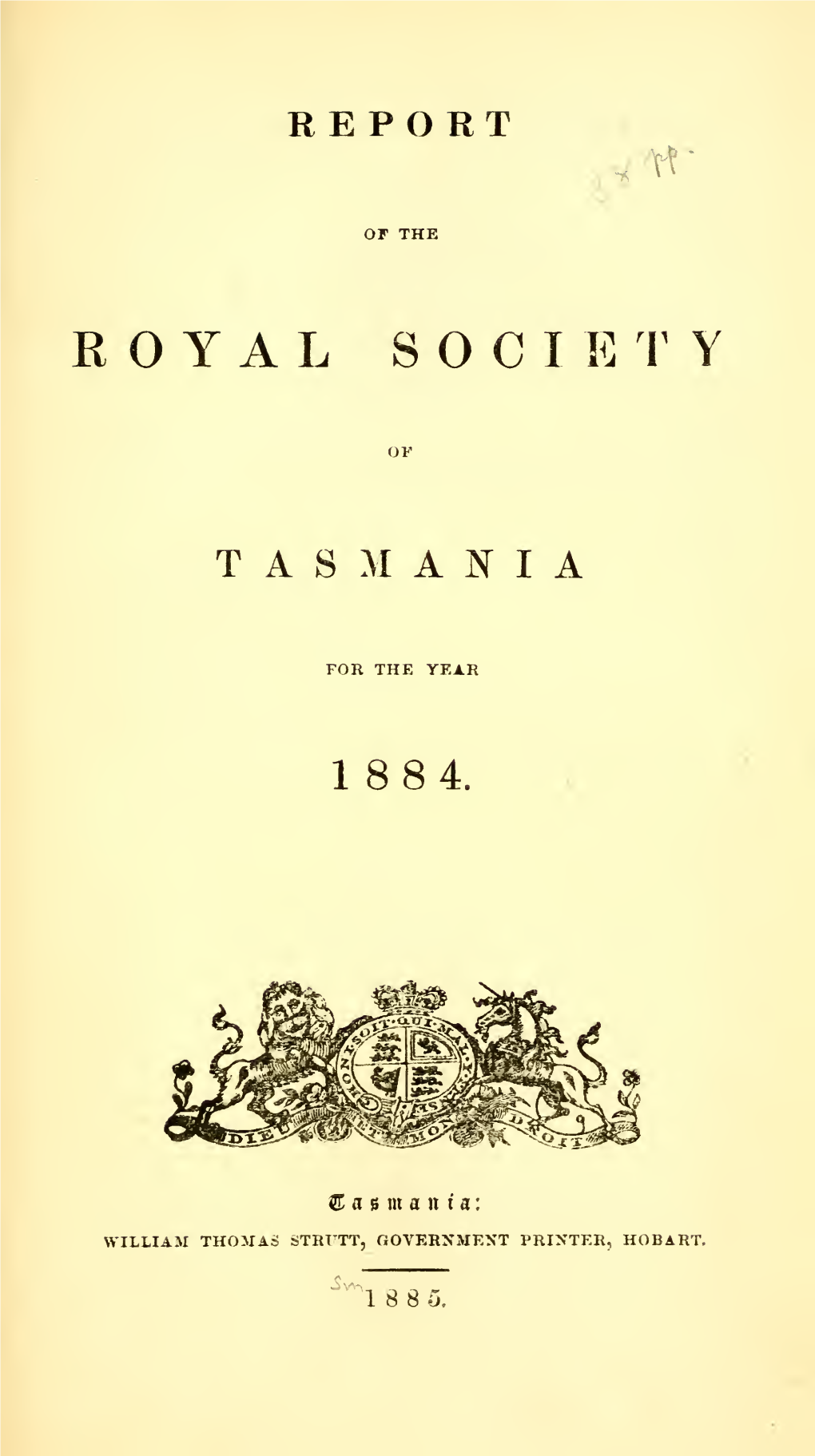 Papers and Proceedings of the Royal Society of Tasmania