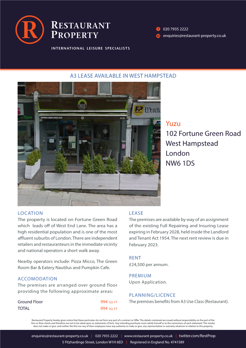 Yuzu 102 Fortune Green Road West Hampstead London NW6 1DS