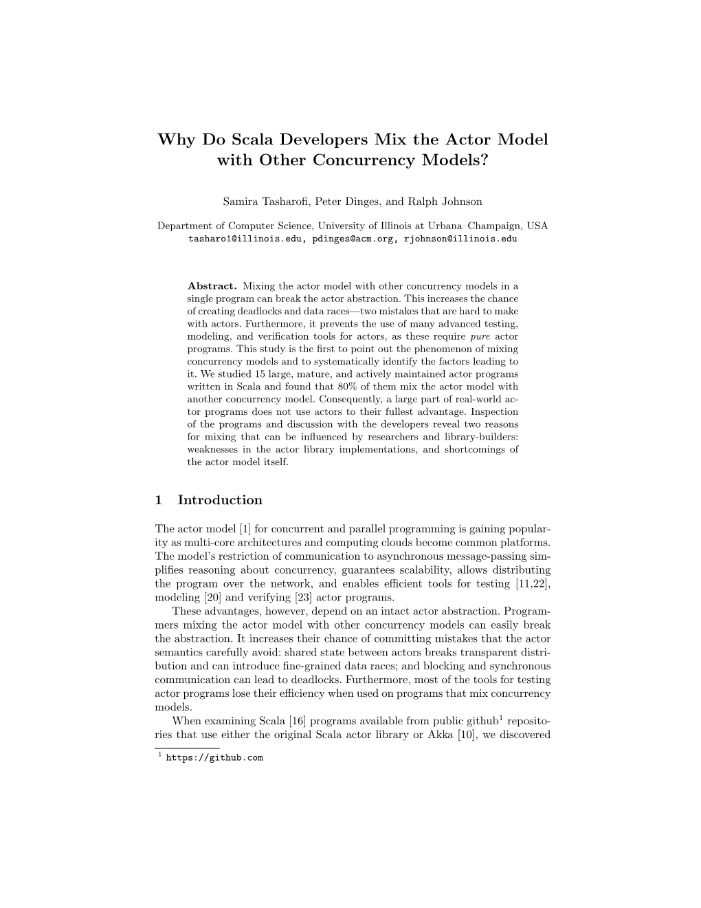 Why Do Scala Developers Mix the Actor Model with Other Concurrency Models?