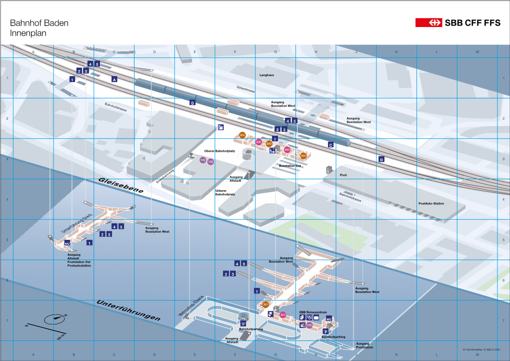 Bahnhofplan Baden Teile Des Bahnhofes Können Video-Überwacht Sein