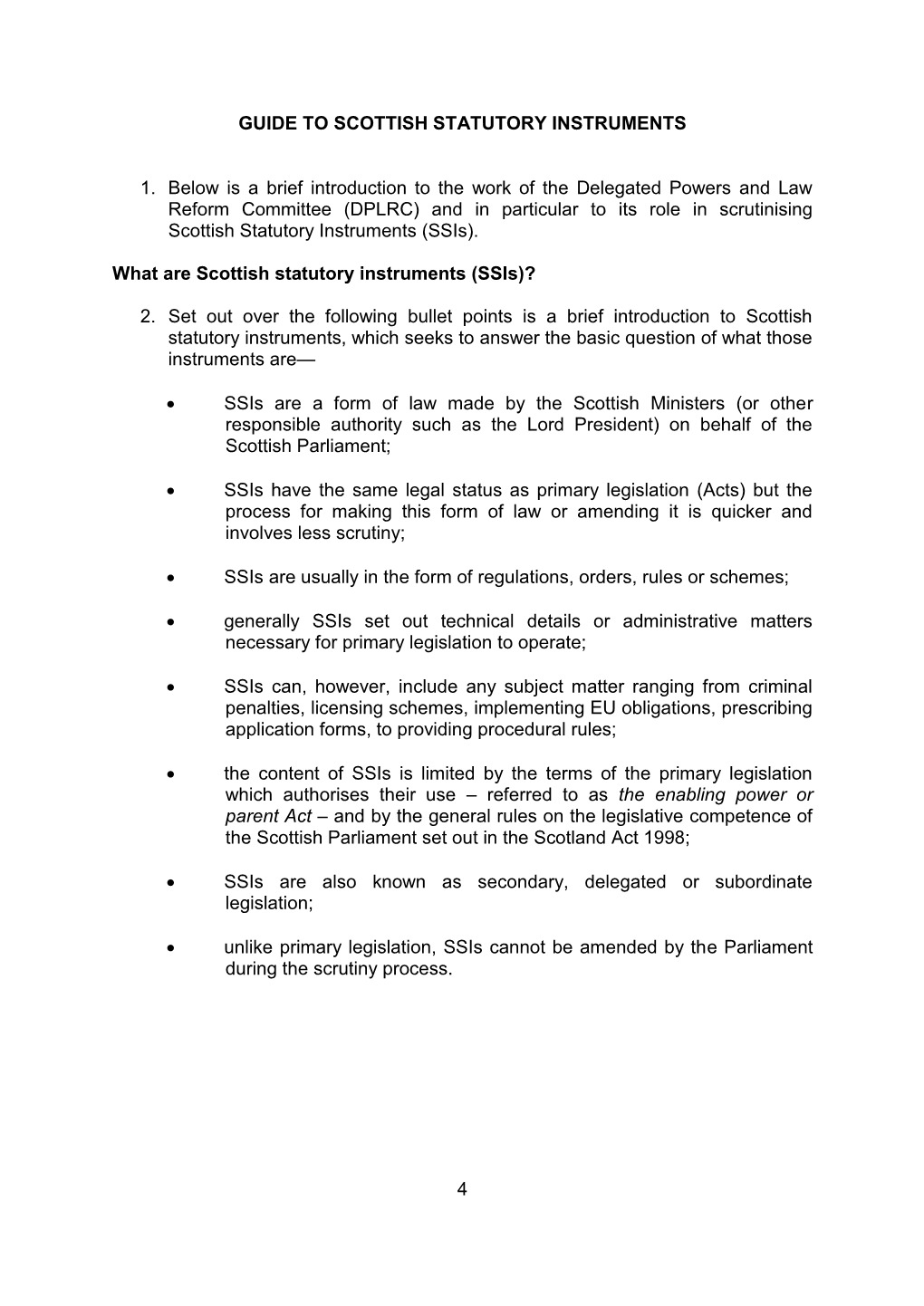 Guide to Scottish Statutory Instruments