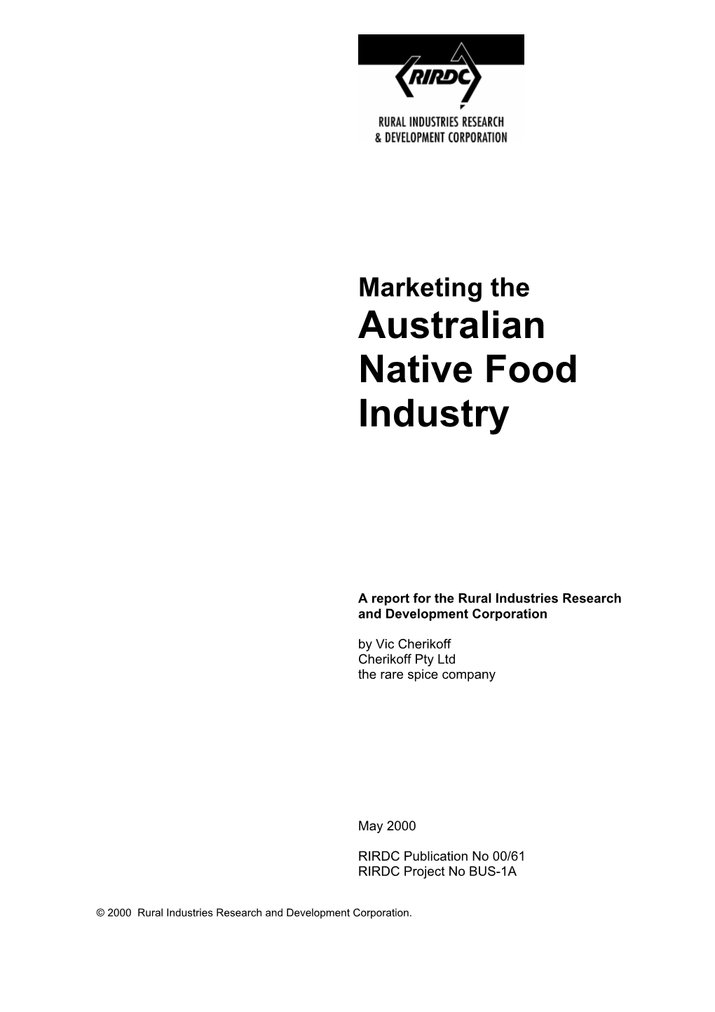 Marketing the Australian Native Food Industry