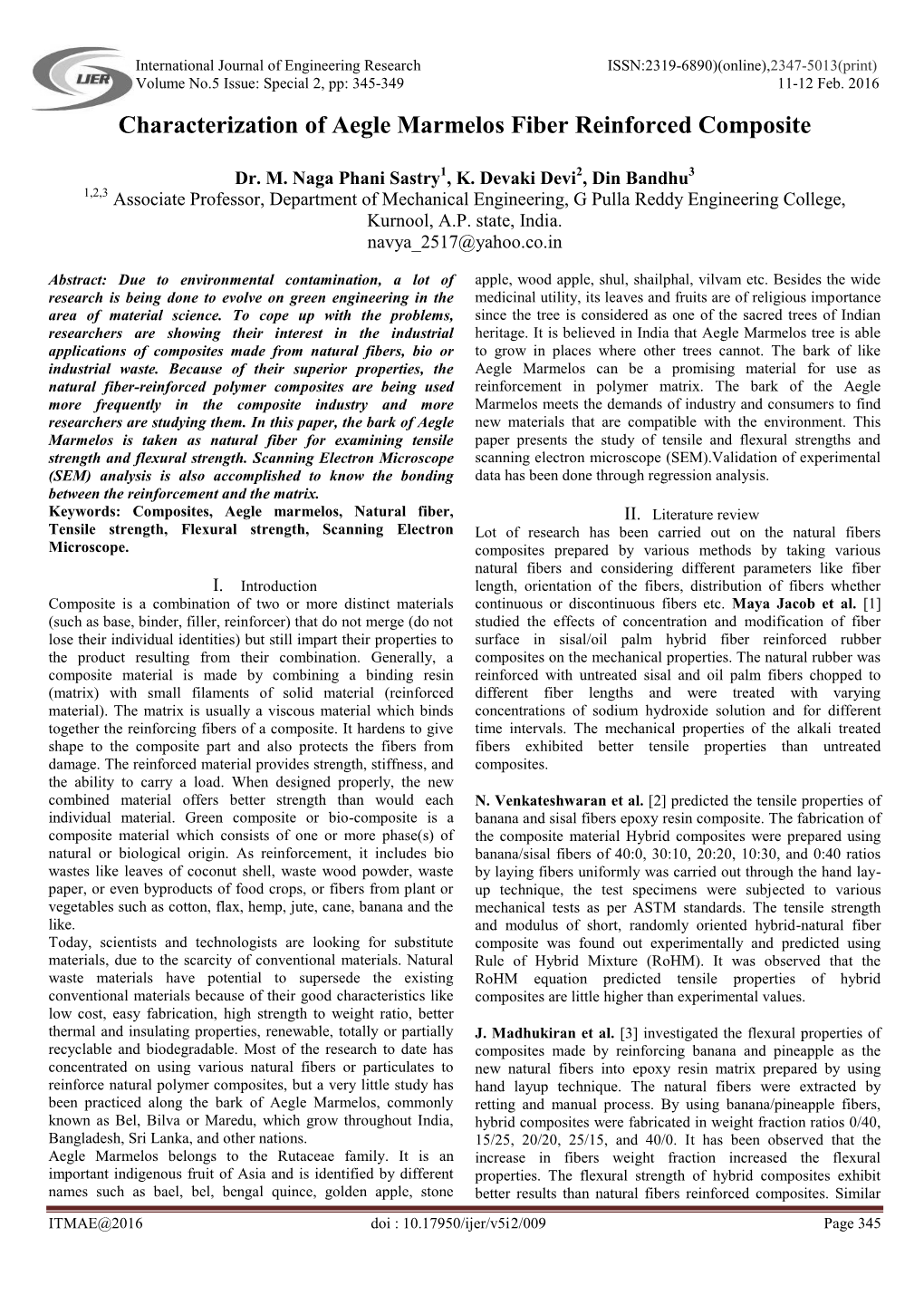 Characterization of Aegle Marmelos Fiber Reinforced Composite