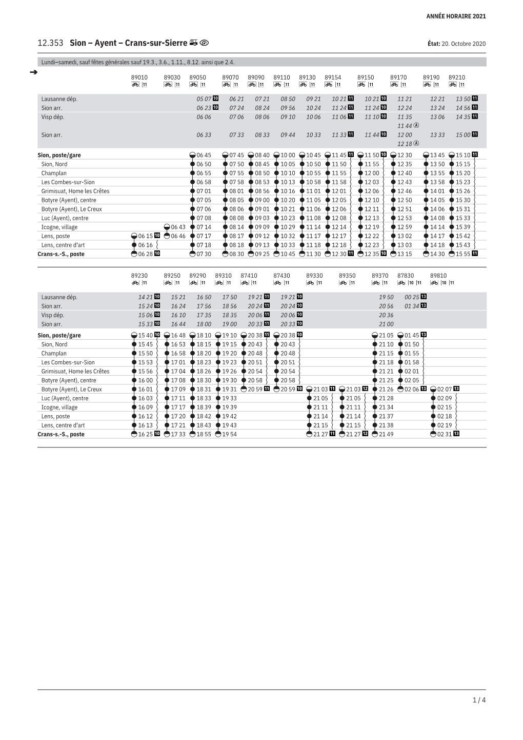 Sion – Ayent – Crans-Sur-Sierre État: 20