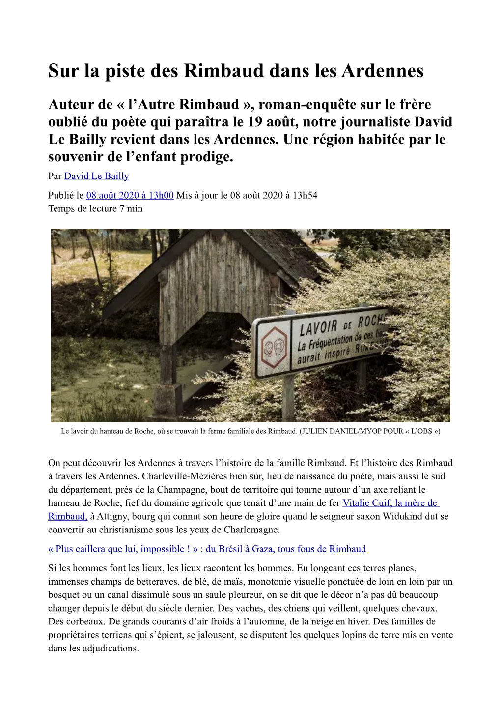Sur La Piste Des Rimbaud Dans Les Ardennes