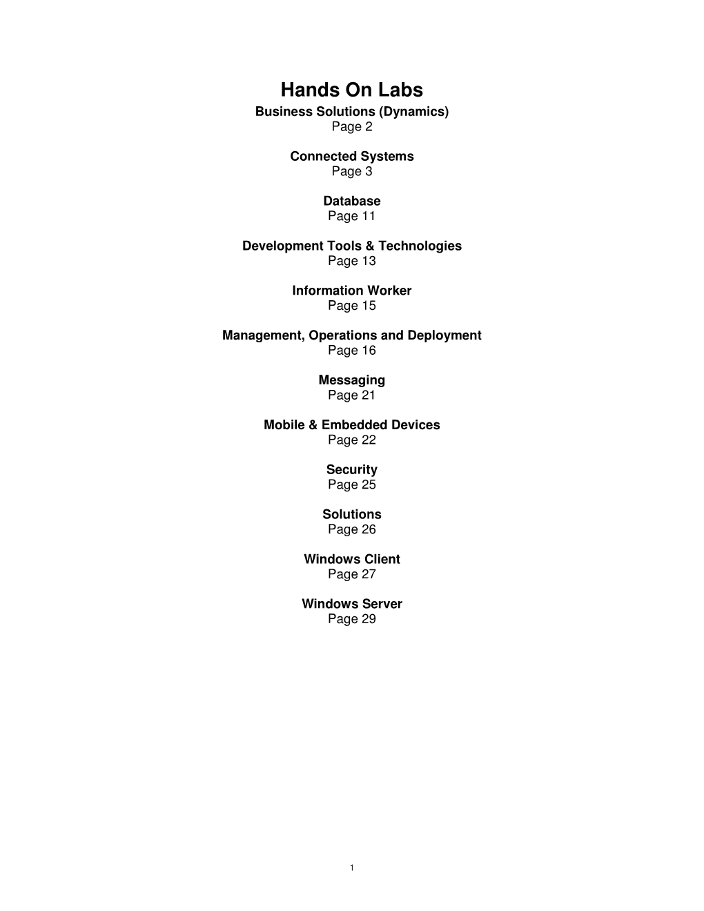 Hands on Labs Business Solutions (Dynamics) Page 2