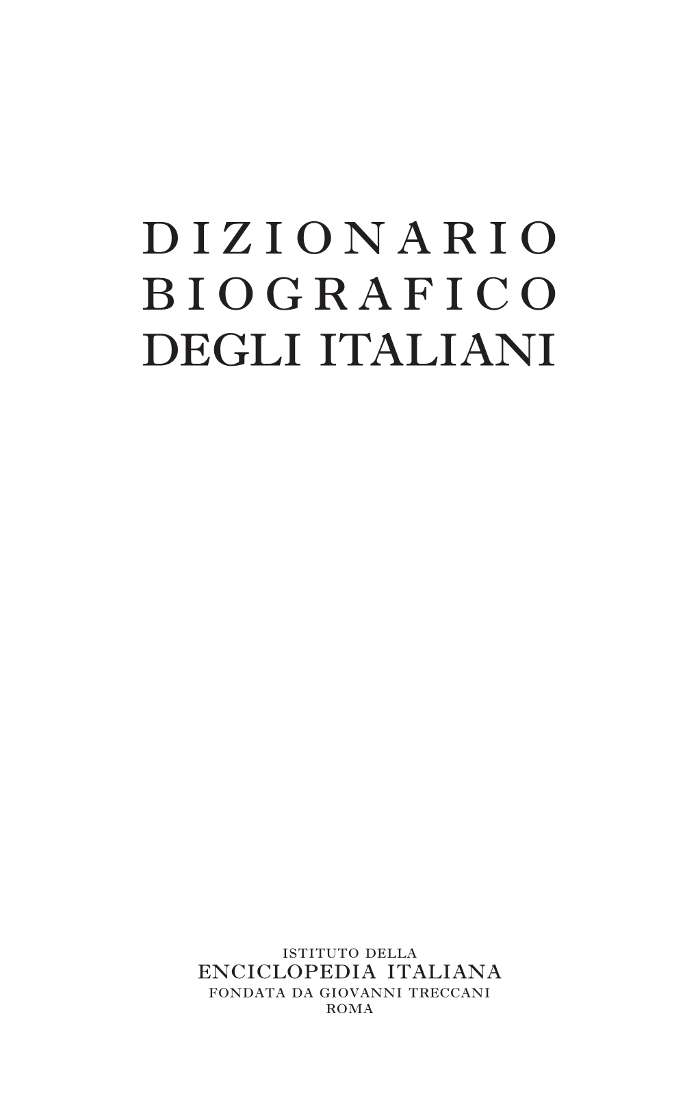 Dizionario Biografico Degli Italiani