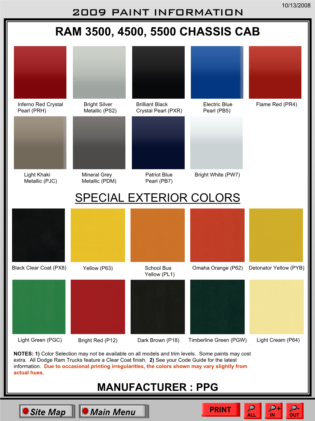 Special Exterior Colors 2009 Paint Information Ram 3500