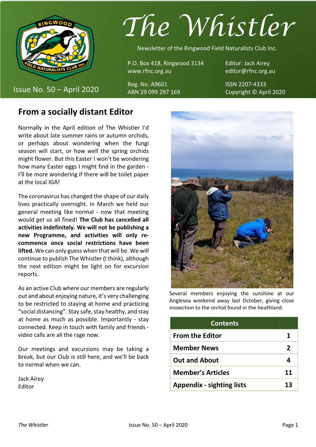 RFNC Newsletter Issue 50 April 2020