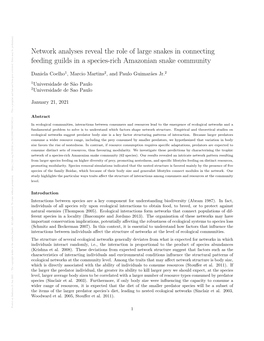 Network Analyses Reveal the Role of Large Snakes in Connecting Feeding