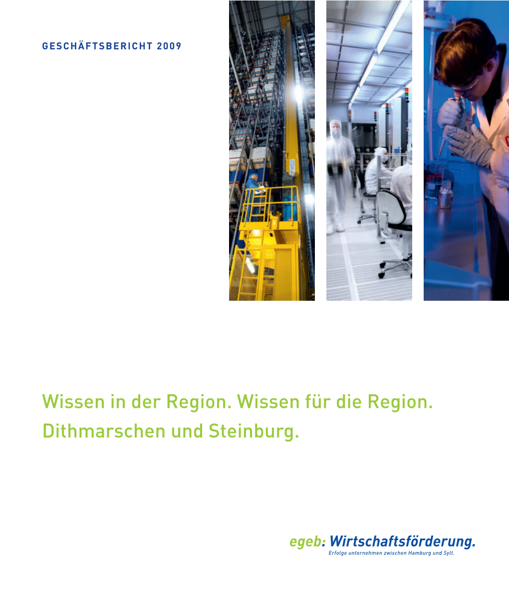 Wissen in Der Region. Wissen Für Die Region. Dithmarschen Und Steinburg. GESCHÄFTSBERICHT 2009 Inhalt