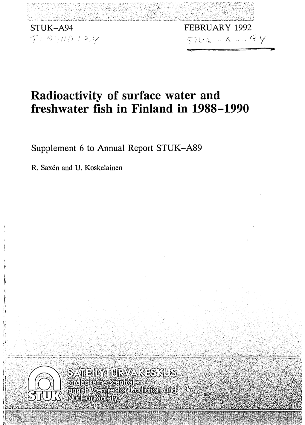 Radioactivity of Surface Water and Freshwater Fish in Finland in 1988-1990
