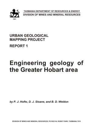 Engineering Geology of the Greater Hobart Area