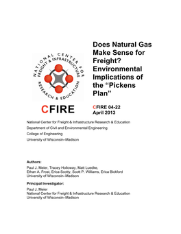 Does Natural Gas Make Sense for Freight? Environmental Implications of the “Pickens Plan”