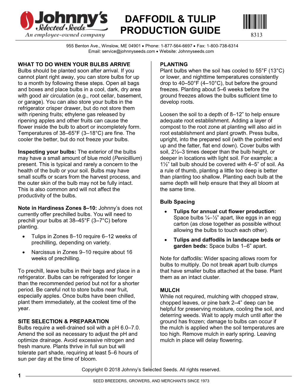 Daffodil & Tulip Production Guide