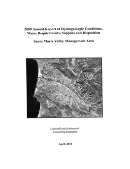 Monitoring Program for the Santa Maria Valley Management Area, Prepared for Superior Court of California, County of Santa Clara, and Twitchell Management Authority
