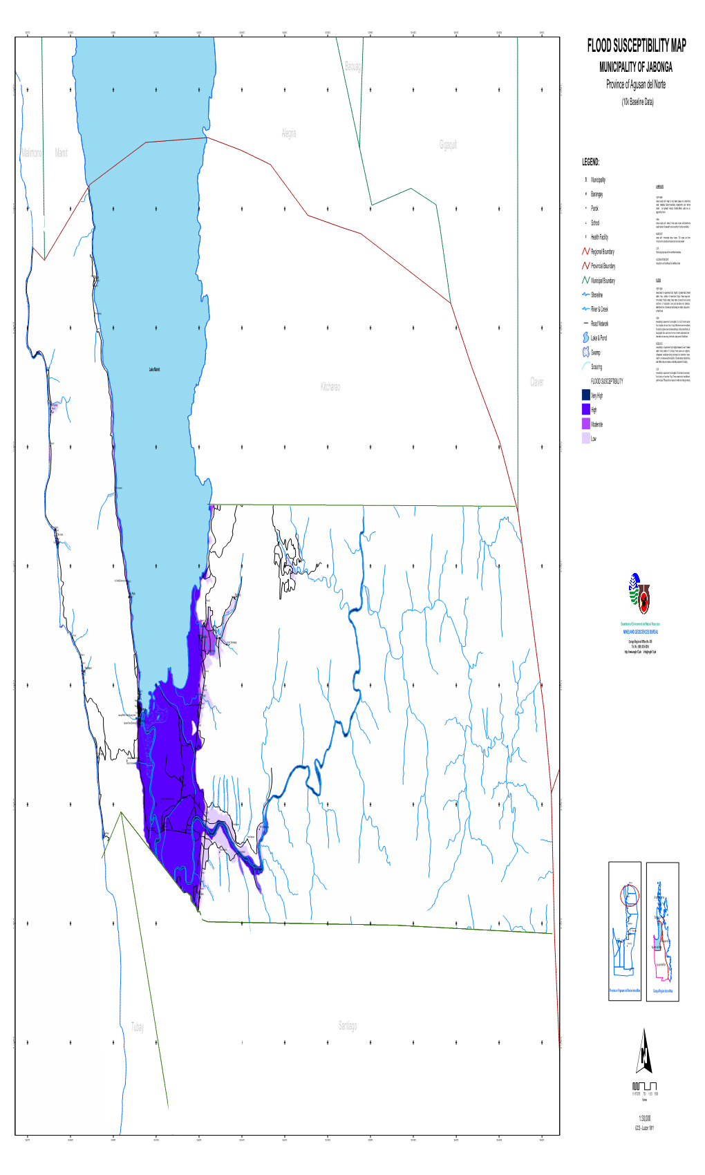 FLOOD SUSCEPTIBILITY MAP Bacuag MUNICIPALITY of JABONGA Ek Cre Ng Sa Mi Ka Province of Agusan Del Norte