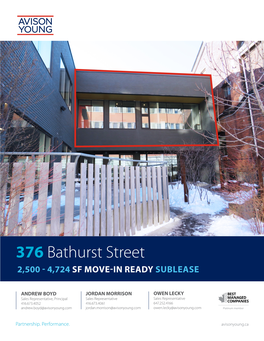 376 Bathurst Street 2,500 - 4,724 SF MOVE-IN READY SUBLEASE