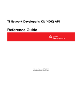 TI Network Developer's Kit (NDK) API Reference Guide (Rev. K)
