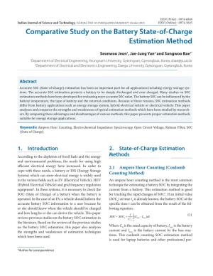 Comparative Study on the Battery State-Of-Charge Estimation Method