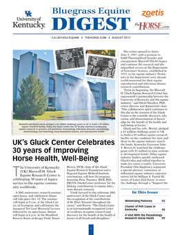 UK's Gluck Center Celebrates 30 Years of Improving Horse Health, Well-Being