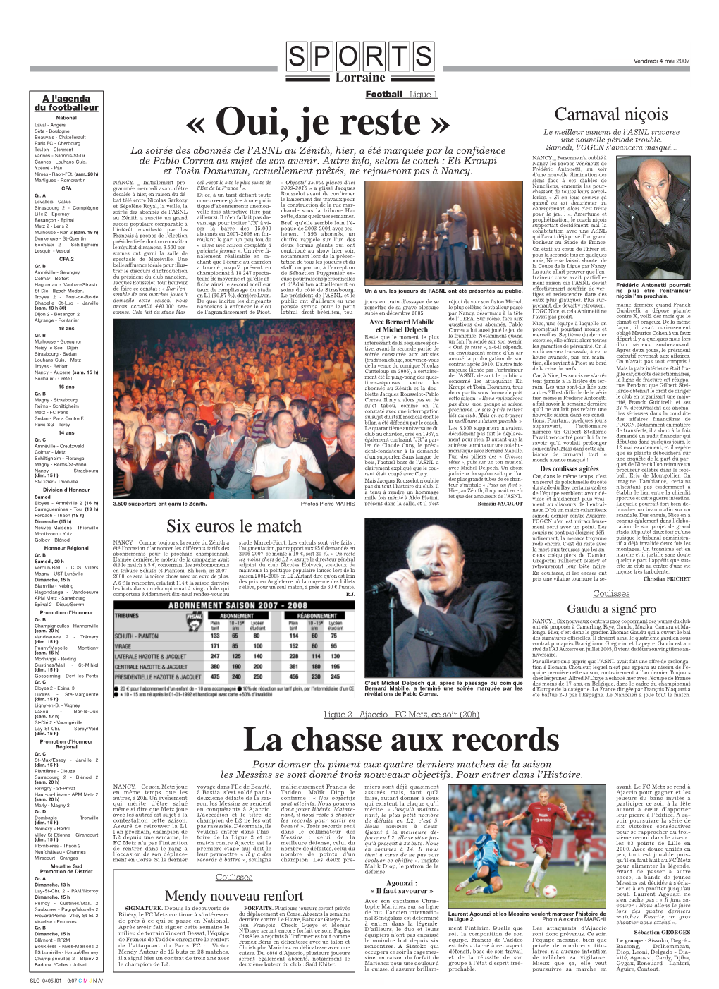 Le Journal Du 4 Mai 2007
