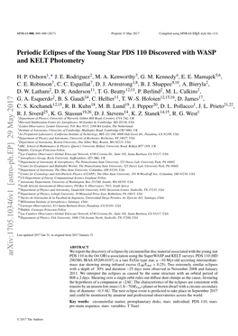 Periodic Eclipses of the Young Star PDS 110 Discovered with WASP and KELT Photometry