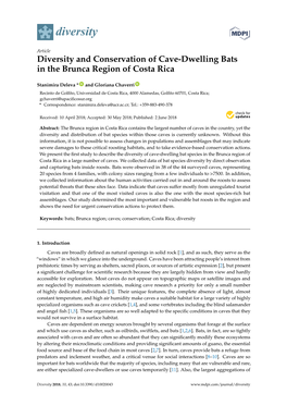 Diversity and Conservation of Cave-Dwelling Bats in the Brunca Region of Costa Rica