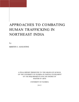 Approaches to Combating Human Trafficking in Northeast India